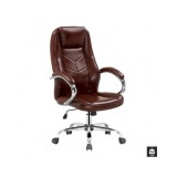 Scaun directorial HM Cody, Cadru Otel, Piele ecologica, Inaltime ajustabila, Mecanism balansare, 130 kg, 119x64x65cm, Maro