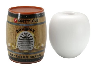Ou Masturbator Bourbon Charming Barrel, TPE, Alb foto