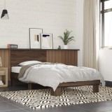 Cumpara ieftin Cadru de pat, stejar maro, 90x200 cm, lemn prelucrat și metal