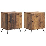 vidaXL Dulap de noapte 2 pcs Lemn vechi 43 x 34,5 x 50 cm 895502
