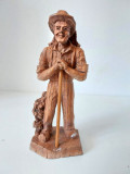** Figurina sculptura in lemn, taran culegator struguri, SIC Made in France 18cm