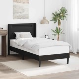 vidaXL Cadru de pat cu benzi LED Negru 80 x 200 cm Piele artificială 42027961