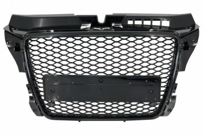 Grila Centrala Audi A3 8P Facelift (2007-2012) RS Design Negru Lucios Performance AutoTuning foto