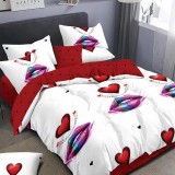 Cumpara ieftin Lenjerie pat dublu,bumbac finet,6 piese,cearceaf normal 220x240cm, cearceaf pilota 200x220cm, 2 fete de perna 50x70, 2 fete de perna 70x70-M157