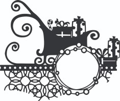 Sticker decorativ, Trasura, Negru, 71 cm, 7026ST foto