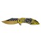 Briceag de vanatoare IdeallStore&reg;, Past Shaman, otel inoxidabil, 21 cm, galben