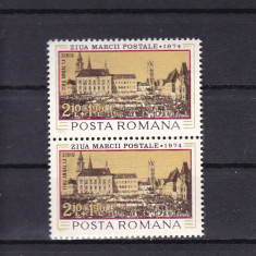 ROMANIA 1974 LP 863 ZIUA MARCII POSTALE ROMANESTI PERECHE MNH