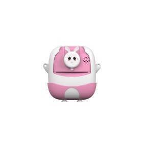 Camera Instantanee pentru Copii, Flippy, cu Functie de Printare, cablu USB-C, Bluetooth, compatibil iOS/Android, Imprimare, Model Iepure, Roz