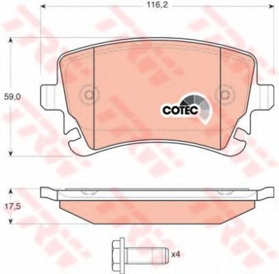 Set placute frana,frana disc AUDI A4 Cabriolet (8H7, B6, 8HE, B7) (2002 - 2009) TRW GDB1516 foto