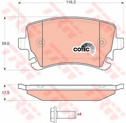 Set placute frana,frana disc AUDI A4 Cabriolet (8H7, B6, 8HE, B7) (2002 - 2009) TRW GDB1516