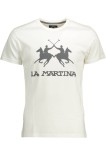 La Martina Tricou barbati, cu imprimeu pe centru, Regular Fit, Alb (Marime: 3XL)