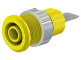 Soclu banană galben 4mm 32A 1kV alamă nichelată