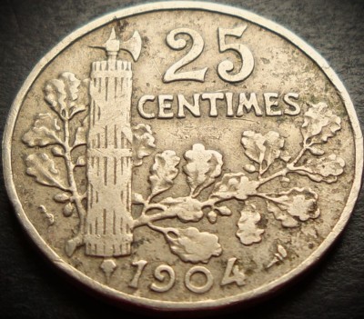 Moneda istorica 25 CENTIMES - FRANTA, anul 1904 * cod 997 foto