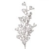 Ramură Decorativă de Crăciun, Glitter Argintiu, Fructe Albe, 74 cm, Oem