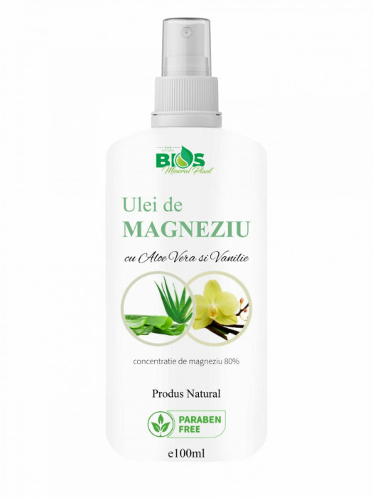 Ulei de Magneziu cu Aloe Vera si Vanilie, 100 ml Bios Mineral Plant