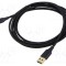 Cablu USB 2.0 VENTION USB A la USB C aurit 2m negru textilă