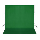 Cumpara ieftin Fundal verde pentru fotografie, vidaXL, Bumbac, 300 x 300 cm