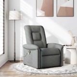 vidaXL Fotoliu de masaj rabatabil, gri &icirc;nchis, material textil