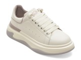Cumpara ieftin Pantofi sport PASS COLLECTION albi, M960009, din piele naturala