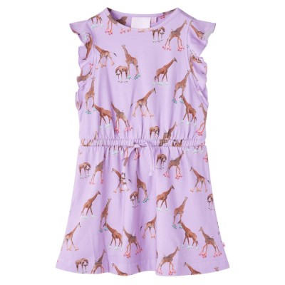 Rochie de copii, m&amp;acirc;neci cu volane șnur talie, lila 92 14600 foto