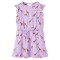 Rochie de copii, m&acirc;neci cu volane șnur talie, lila 92 14600