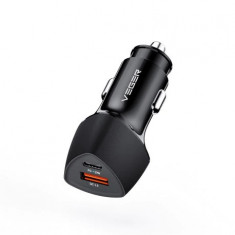 Incarcator auto, Fast Charge, Dual USB si USB-C 38W foto