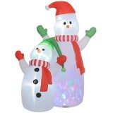 Outsunny Om de zăpadă gonflabil de Crăciun, 240 cm, decorațiune gonflabilă de Crăciun cu lumini LED, alb | Aosom Romania