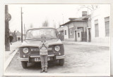 Bnk foto Dacia 1100 pe o strada in Barcanesti , Prahova , 1969, Alb-Negru, Transporturi, Romania de la 1950