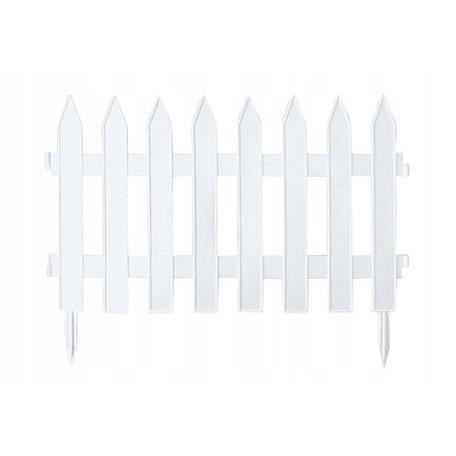 Gard de gradina decorativ, din plastic, alb, set 7 buc, 3.2 m x 35 cm