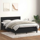 vidaXL Pat box spring cu saltea, negru, 140x210 cm, catifea 3316019
