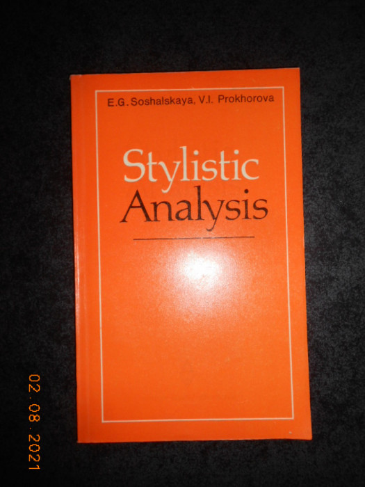 E. G. SOSHALSKAYA - STYLISTIC ANALYSIS (1976)