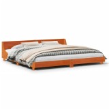 Cumpara ieftin Cadru de pat fara saltea, maro ceruit 200x200 cm lemn masiv pin