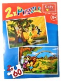 Puzzle 2in1: 35, 60, 117 Piese, Basme si Peisaje, 29.5x21 cm, Carton Non-Toxic, Joc Educativ, Concentrare si Memorie