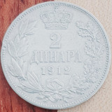 857 Serbia 2 Dinara 1912 Petar I km 26 argint, Europa