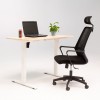 Birou reglabil electric LiftUp, inaltime reglabila, controler sus/jos, 1 motor, cadru alb, blat crem 140x70 cm, nou