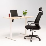 Pachet Smart Combo, Birou electric IntelliDesk 2 motoare, controler digital cu memorie, sistem anticoliziune, cadru alb, blat crem 160x80 cm, Scaun er, Dab4Office