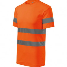 Tricou portocaliu reflectorizant cu benzi reflectorizante 3M