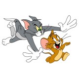 Cumpara ieftin Sticker Tom and Jerry , Autocolant Auto Cartoon Tom Jerry din Folie Oracal Smart Vinyl