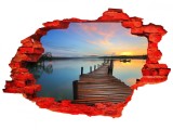 Autocolant decorativ, Gaura in perete, Multicolor, 85 cm, 527STC-2, animale si pasari, Oem