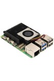 Ventilator activ de răcire H505 pentru Raspberry Pi 5 cu radiator din aluminiu și suflantă &ndash; Argintiu