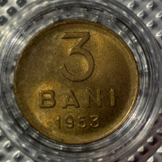 Romania 3 Bani 1953 UNC cu luciu in capsula foto