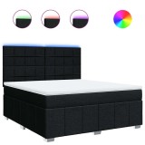 Cumpara ieftin Pat box spring cu saltea, negru, 180x200 cm, catifea