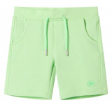 Pantaloni scurți pentru copii, verde fosforescent, 140, vidaXL