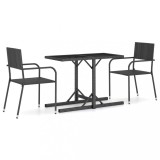 Cumpara ieftin Set mobilier de gradina, 3 piese, negru
