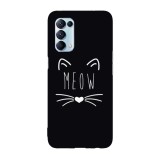 Husa compatibila cu Oppo A54 5G model Meow, Silicon, TPU, Viceversa, Transparent, Carcasa