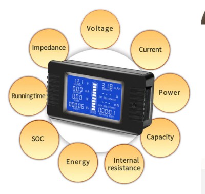 CONTOR SOLAR Voltmetru Ampermetru TESTER BATERIE 0 - 200V 200A foto