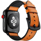 Cumpara ieftin Curea iUni compatibila cu Apple Watch 1/2/3/4/5/6/7, 40mm, Leather Strap, Brown