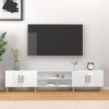 VidaXL Comodă TV, alb extralucios, 180x31,5x40 cm, lemn prelucrat
