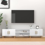 VidaXL Comodă TV, alb extralucios, 180x31,5x40 cm, lemn prelucrat