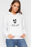 Hanorac dama alb - f*ck off Mickey Mouse - M, THEICONIC